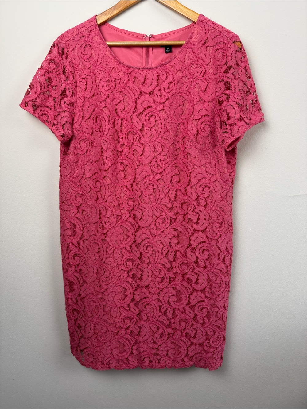 Ann Taylor Coral Lace Dress. Size 14.
